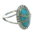 Turquoise Opal Inlay Genuine Sterling Silver Southwest Ring Size 5-1/2 RX88570